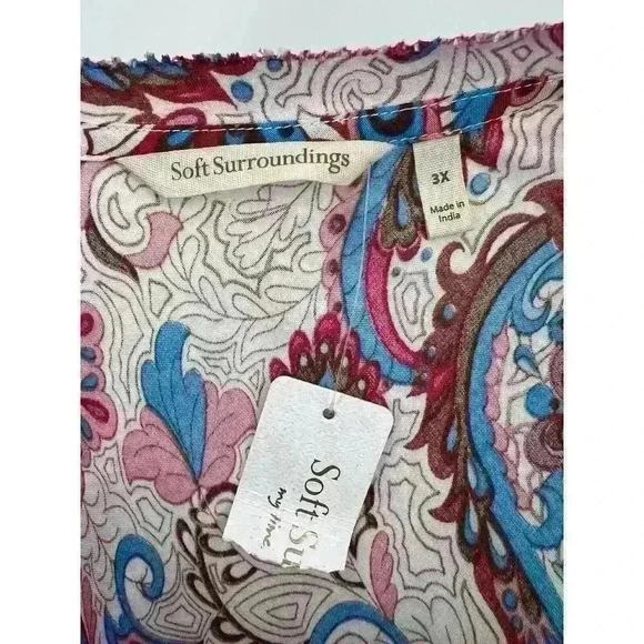 Soft Surroundings Kara Maxi Dress Size 3X Short Sleeve Paisley Tiered Skirt NWT - Picture 10 of 11